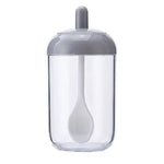 récipients épices condiments cuillère intégrée transparent moderne minimaliste respectueux environnement