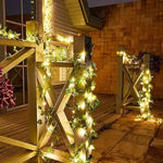 guirlande lumineuse solaire feuilles vertes lumières blanches clips moderne décoration jardin balcon mariage