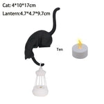 porte clés chat noir blanc lanterne décorative adhésif créatif contemporain minimaliste