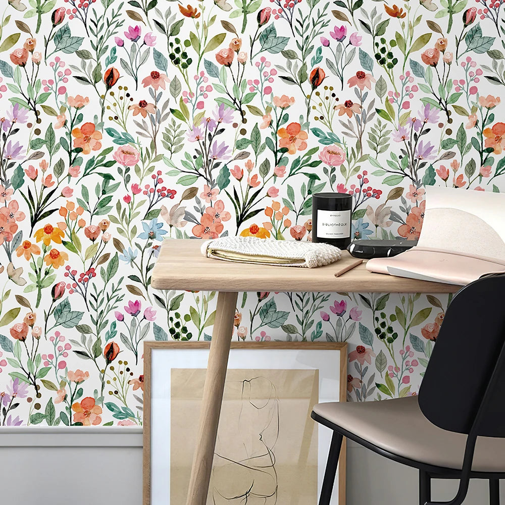 papier peint floral imperméable autoadhésif vinyle moderne décoration intérieur salon chambre enfant résistant humidité