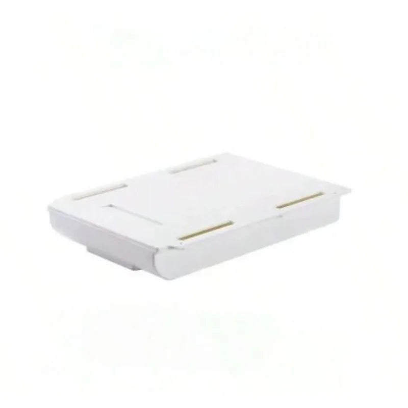 tiroirs rangement adhésifs blancs plastique lisse sous réutilisables minimaliste 22cm 8.66cm 3.5cm