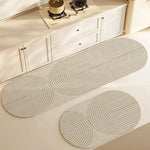 tapis sol antidérapant polyester moderne beige gris lignes concentriques usage intérieur extérieur