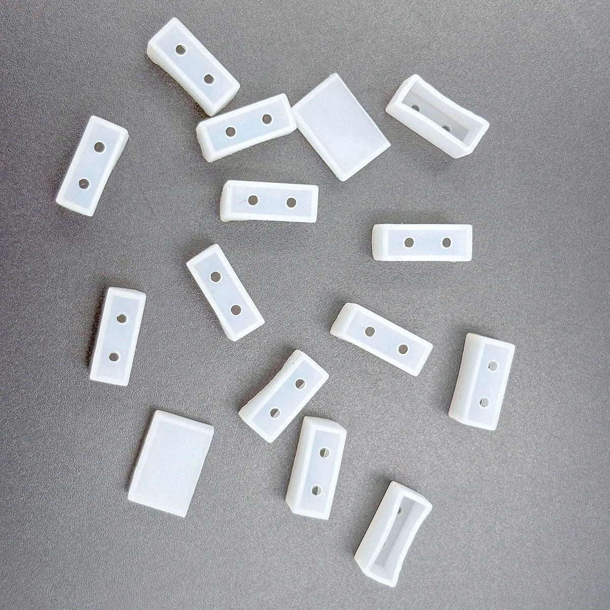 embouts silicone blancs translucides rectangulaires lisses pratique 6mm 8mm 10mm 12mm