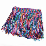 frange pailletée multicolore dentelle perlée élastiquée jupe élégante décoration vêtement textile maison DIY
