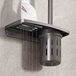 porte brosse wc moderne adhésif blanc gris rond piqueté salle bain