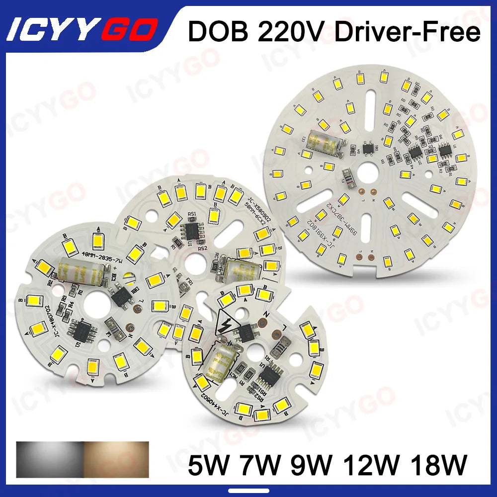 plaque led blanc moderne diodes smd2835 5w 7w 9w 12w 18w driver free ac