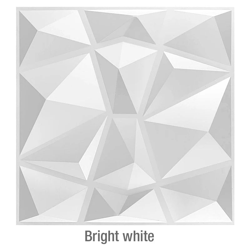 panneau décoratif 3d moderne triangles géométriques blanc adhésif opacité plastique