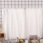 rideaux blancs plissés nœuds tissu translucide shabby chic accessoires poupées miniatures chambre salon