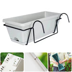 bac fleurs suspendu moderne gris noir vert bacs fleurs crochets métalliques drainage balcon patio