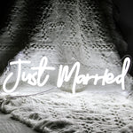 néon lumineux Just Married moderne transparent câble USB multicolore blanc roseDecorationMurialePartie