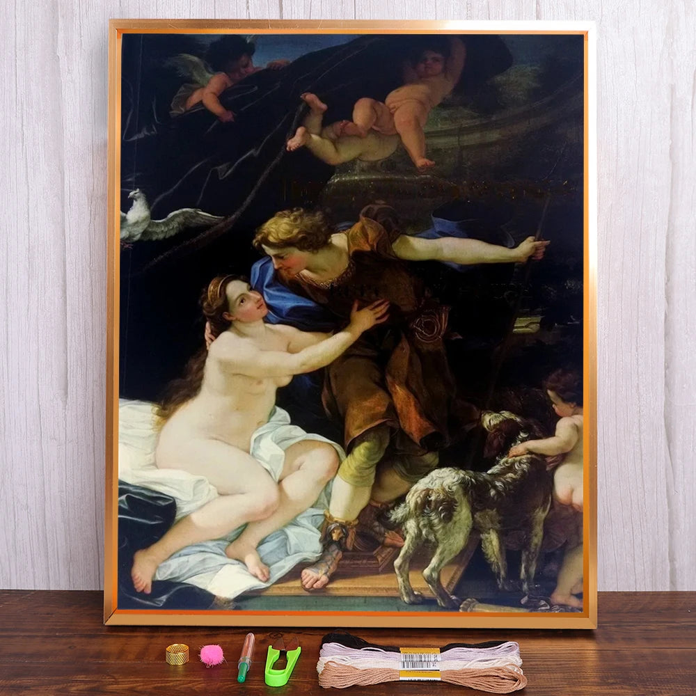 kit broderie point croix motifs scéniques peinture moderne toile coton 11ct diamant painting kit