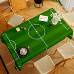 nappe table rectangulaire rayée vert foncé moderne terrain football clips grande dimension cuisine maison