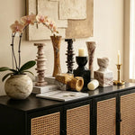 décoration maison moderne vase support bougie marbre noir blanc bois naturel minimalisteintérieur salon chambre