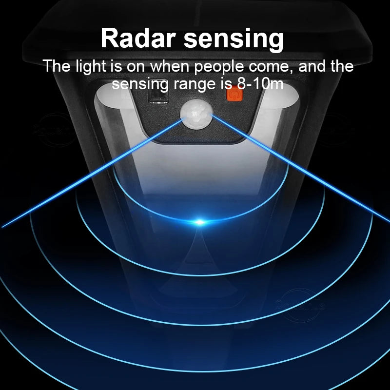 lampes solaires extérieures détecteur radar moderne ip65 led rechargeables télécommande