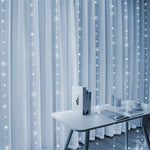 rideau lumineux led décoration intérieur guirlande noël mariage intérieur blanc chaud télécommande usb