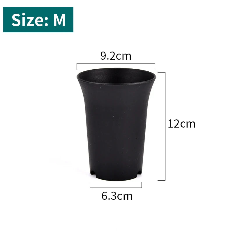 lot pots fleurs plastique noir moderne jardinières plantes succulentes décoration jardin culture intérieur