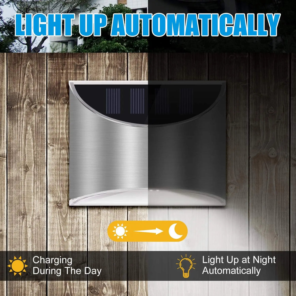 applique murale solaire led noir argenté ip65 contemporaine ledextérieur autoinstallation warm white cold white