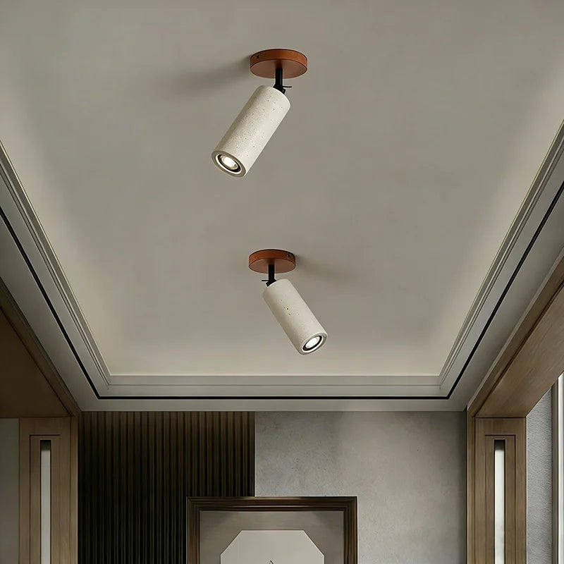 Spot mur moderne pierre abat jour travertin beige éclairage quotidien chambre cuisine