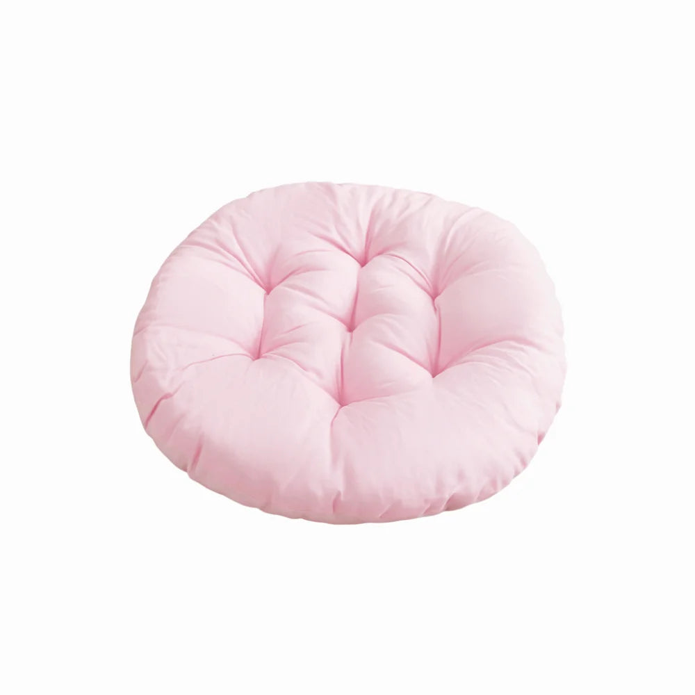 coussin rond mat rose clair confortable lit polyester coton simple bleu marine jaune beige