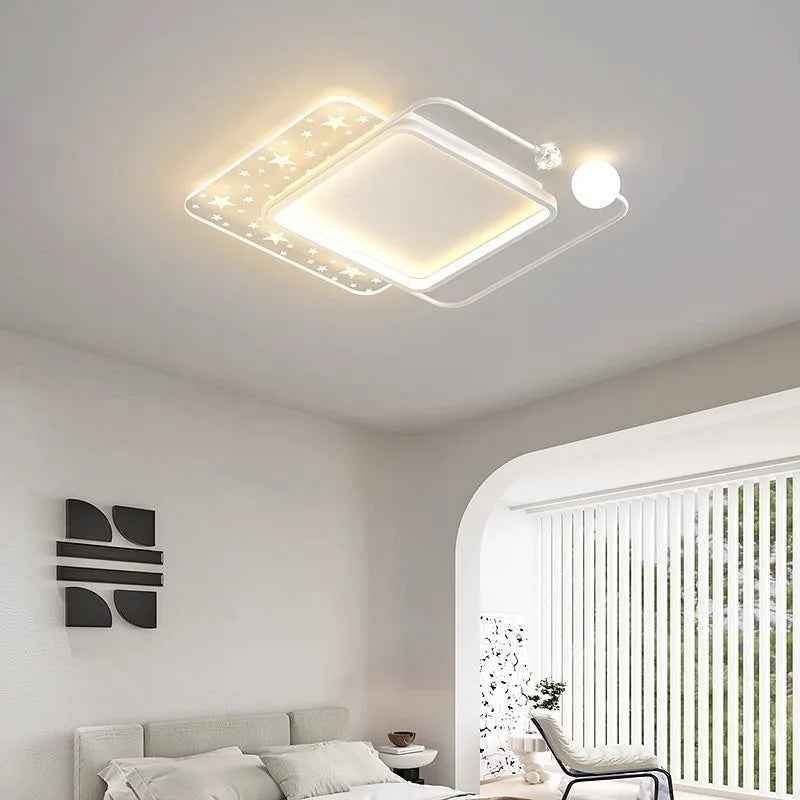 plafonnier led or moderne circulaire points lumineux blanc noir chambre salon