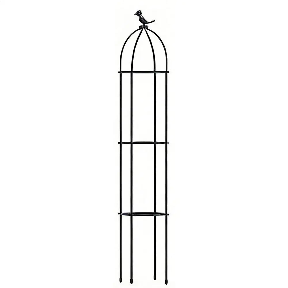 treillis support plantes noir structure barreaux classique oiseau tête sol pots grimpantes fleurs balcon