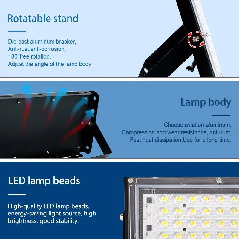 projecteurs led 100w 50w 220v noir modernes ip65 exterieur pieces