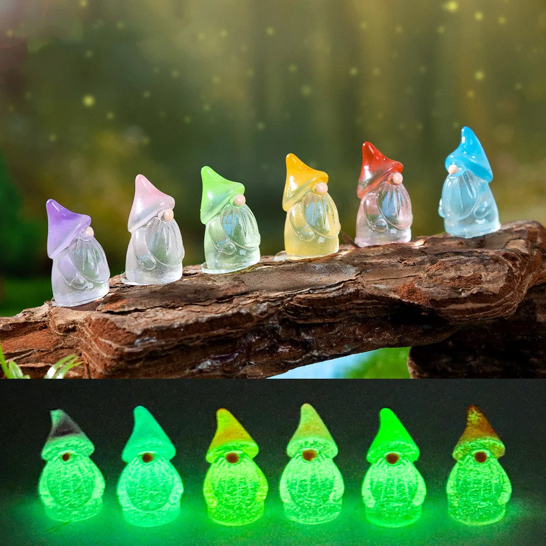 statues gnomes miniatures bleu blanc orange vert violet adhésives décoratives mignonnes jardin