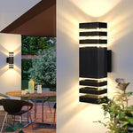 applique murale moderne noire ip65 e27 led rayures horizontales contemporaine fixations
