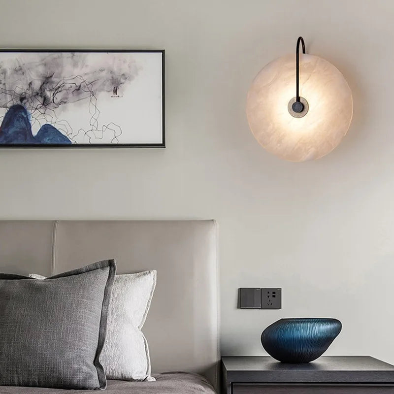 applique murale moderne marbre blanc doré éclairage led murale chambre salon entree