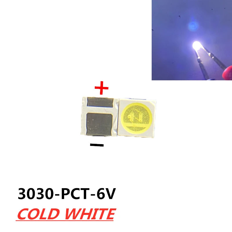 Leds 3030 blanc froid 18w 97lm 6v surface mount tv lcd backlight repair pack