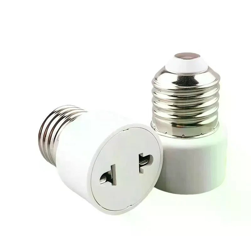 adaptateur culot lampe e27 blanc moderne adhésif prise électrique métal rond lisse