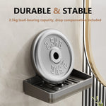 porte savon mural gris métallisé moderne adhésif lisse brillant salle bain rangement minimaliste accessoire