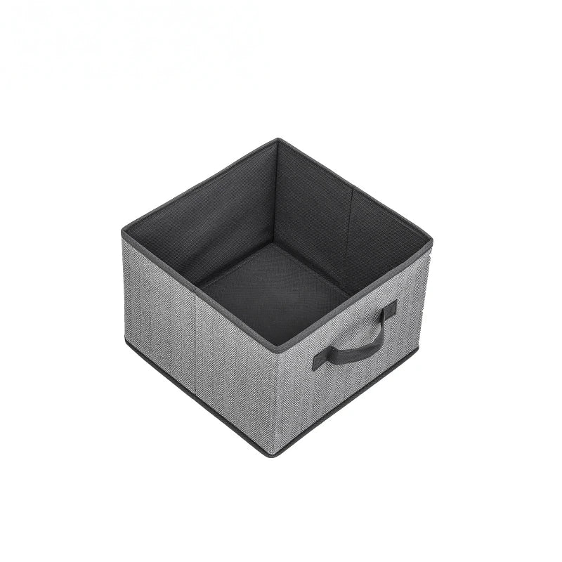 boîtes rangement pliables tissu lin beige poignées métalliques moderne organisation chambre enfants jouets