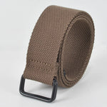 ceinture tissu épais couleur marron noir simple moderne boucle noire adultes unisexe orage vert