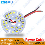 plaque led 7w 48mm 56mm 65mm smd2835 adhésif blanc neutre moderne câble électrique��