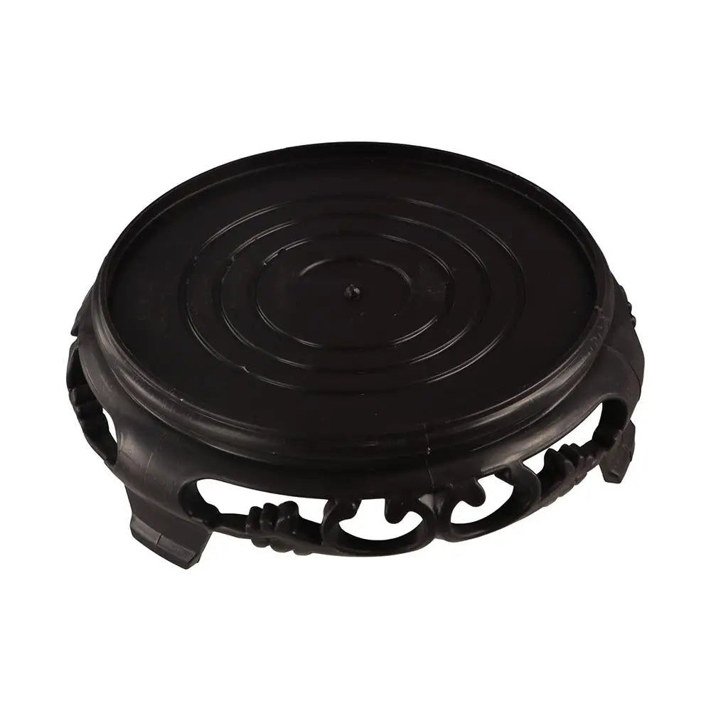 support pot noir gravé motifs classiques pots fleurs résistance corrosion
