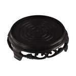 support pot noir gravé motifs classiques pots fleurs résistance corrosion
