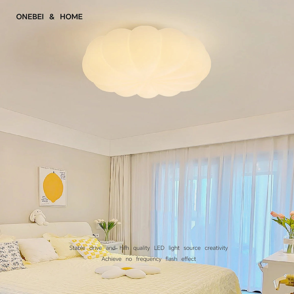 lampe moderne blanche nervures acier facile 2000lm chambre salon cuisine