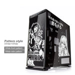 autocollants pvc noir blanc dessins anime texte japonais vis boitier pc moderne