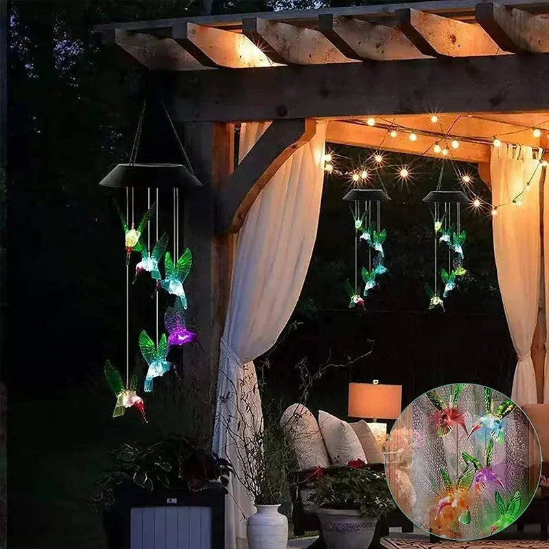 mobile lumineux solaire multicolores translucides moderne extérieur jardin park cour