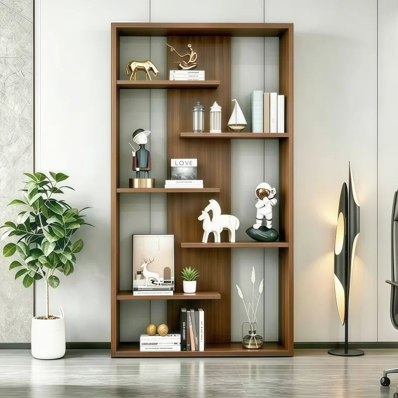 étagère murale bois massif moderne rangement livres vases objets décoration