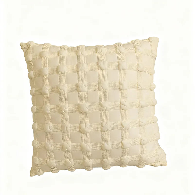 coussins carrés géométriques blanc rose clair vert olive amovibles modernes 30x50cm
