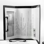 porte documents noir moderne plastique 312mm 241mm clips papier stylo