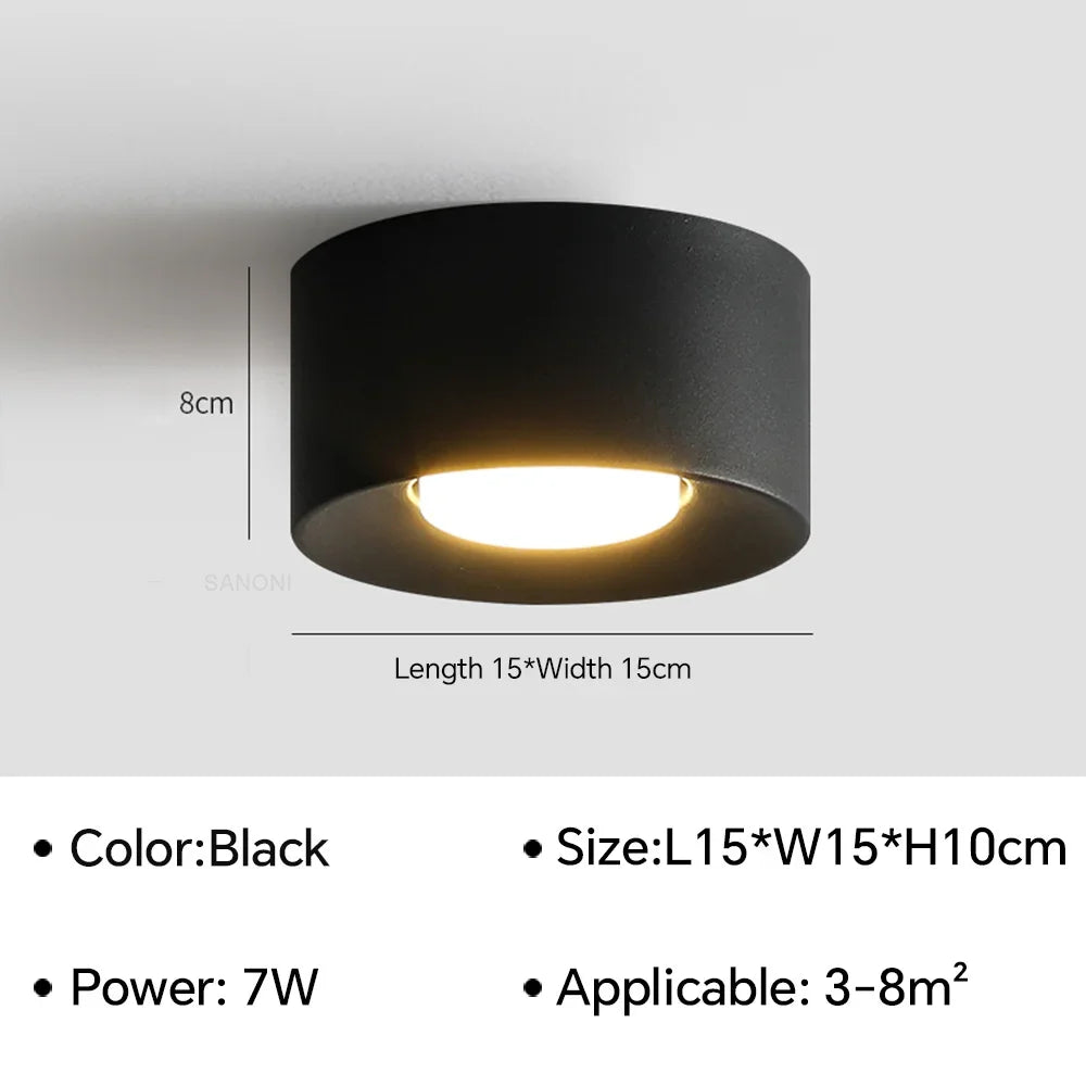 Spot LED moderne résine métal blanc noir éclairage quotidien minimaliste