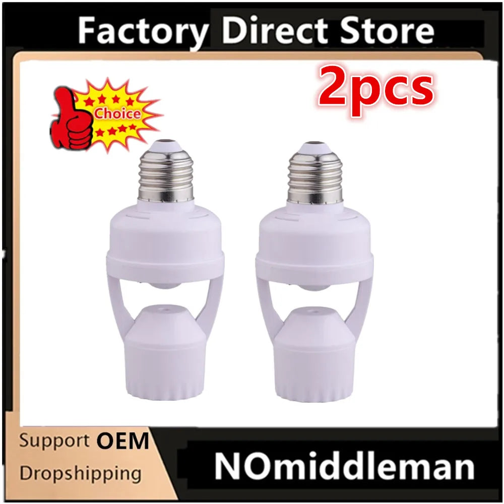 adaptateur prise e27 detecteur mouvement pir blanc moderne pratique led 30w interrupteur auto