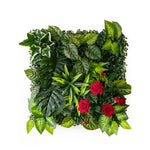 décoration intérieure mur végétal artificiel feuilles fleurs moderne naturel extérieur accroché vert blanc rouge