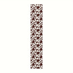 nappe rectangulaire marron peau vache motif damier decoration intérieure rustique fleurs fruits assiettes serviettes