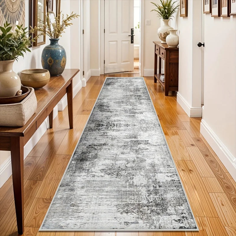 tapis texturé gris blanc moderne antidérapant polyester durable usage multipleintérieur extérieur