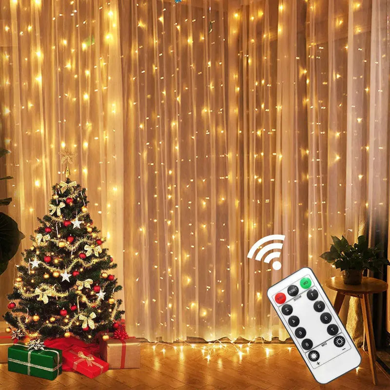 guirlande lumineuse blanc chaud moderne télécommande 3x1m 3x2m 3x3m 4x2m 4x3m 6x1m 6x2m 6x3m