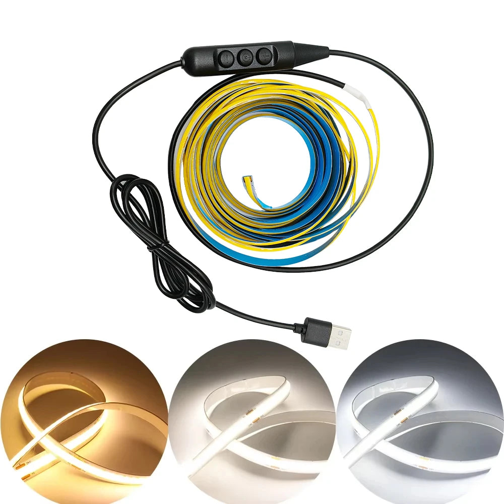 ruban led 320 leds adhésif blanc chaud naturel 3000k 6500k interrupteur gradation moderne